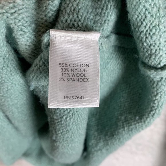 J. Jill Sweater Women's Small Aqua Blue Cotton Wool Long Sleeve Pullover 6569 - Picture 4 of 7